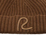 Rewired 100% Merino Wool Rib Beanie - Bark - Logo
