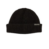 Rewired 100% Merino Wool Rib Beanie - Black - Back