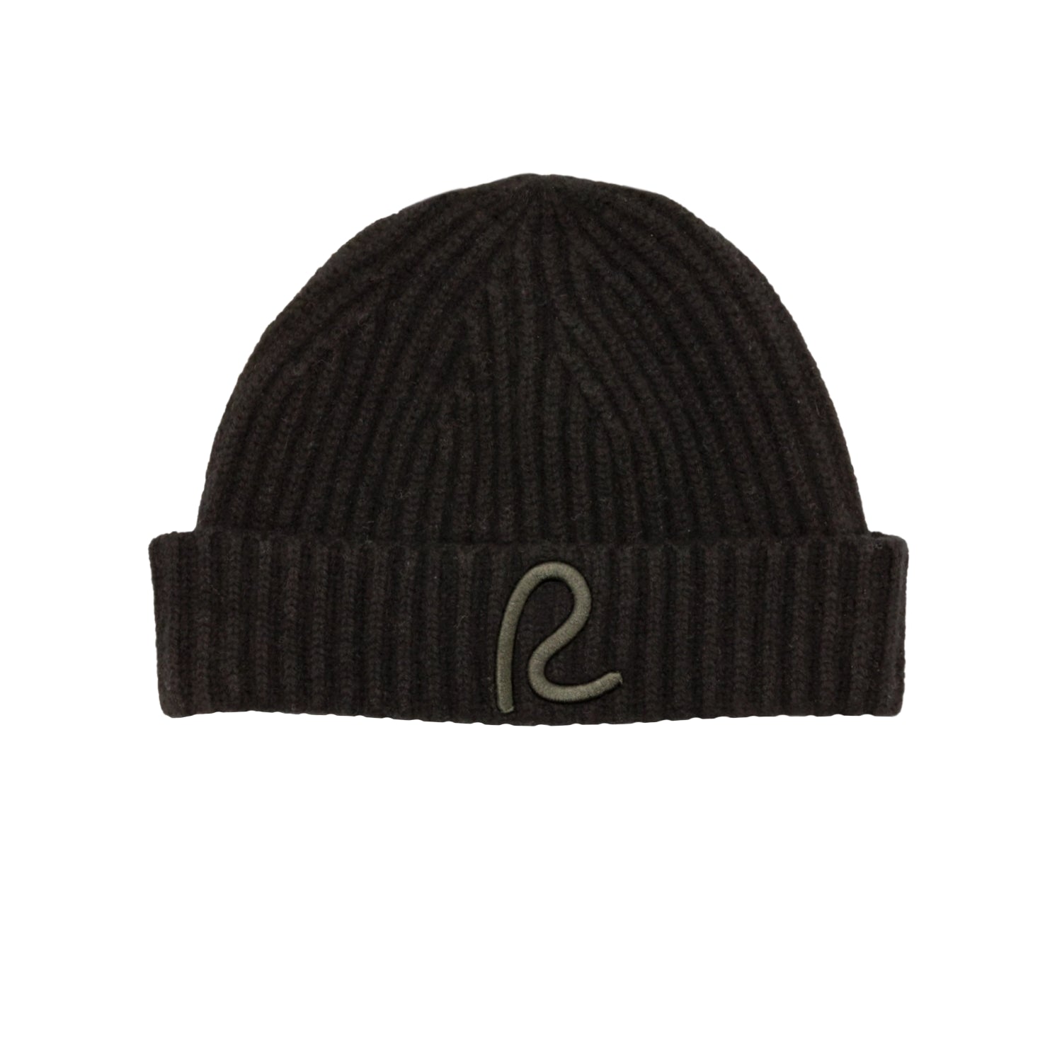 Rewired 100% Merino Wool Rib Beanie - Black - Front