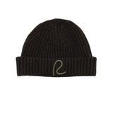 Rewired 100% Merino Wool Rib Beanie - Black - Front