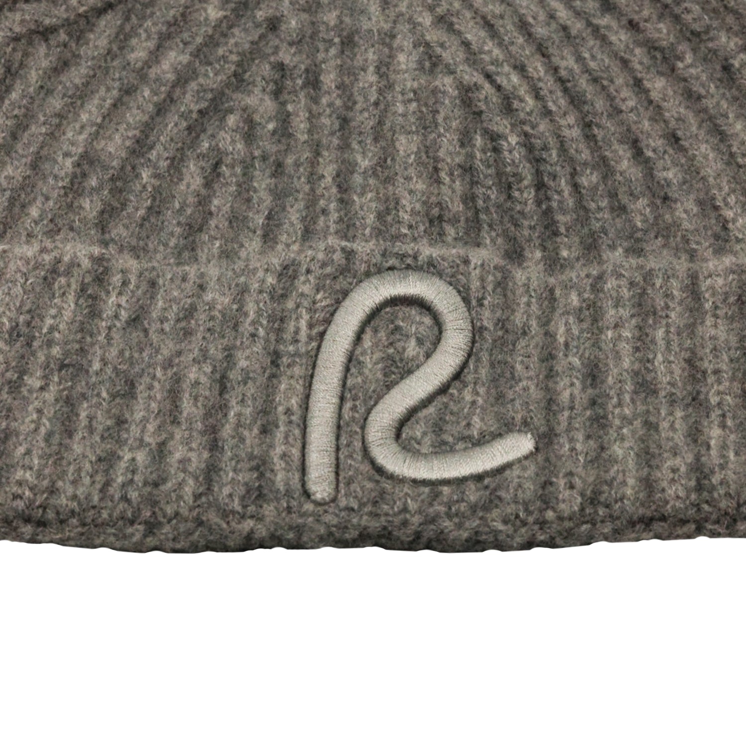 Rewired 100% Merino Wool Rib Beanie - Storm Grey - Logo