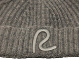 Rewired 100% Merino Wool Rib Beanie - Storm Grey - Logo