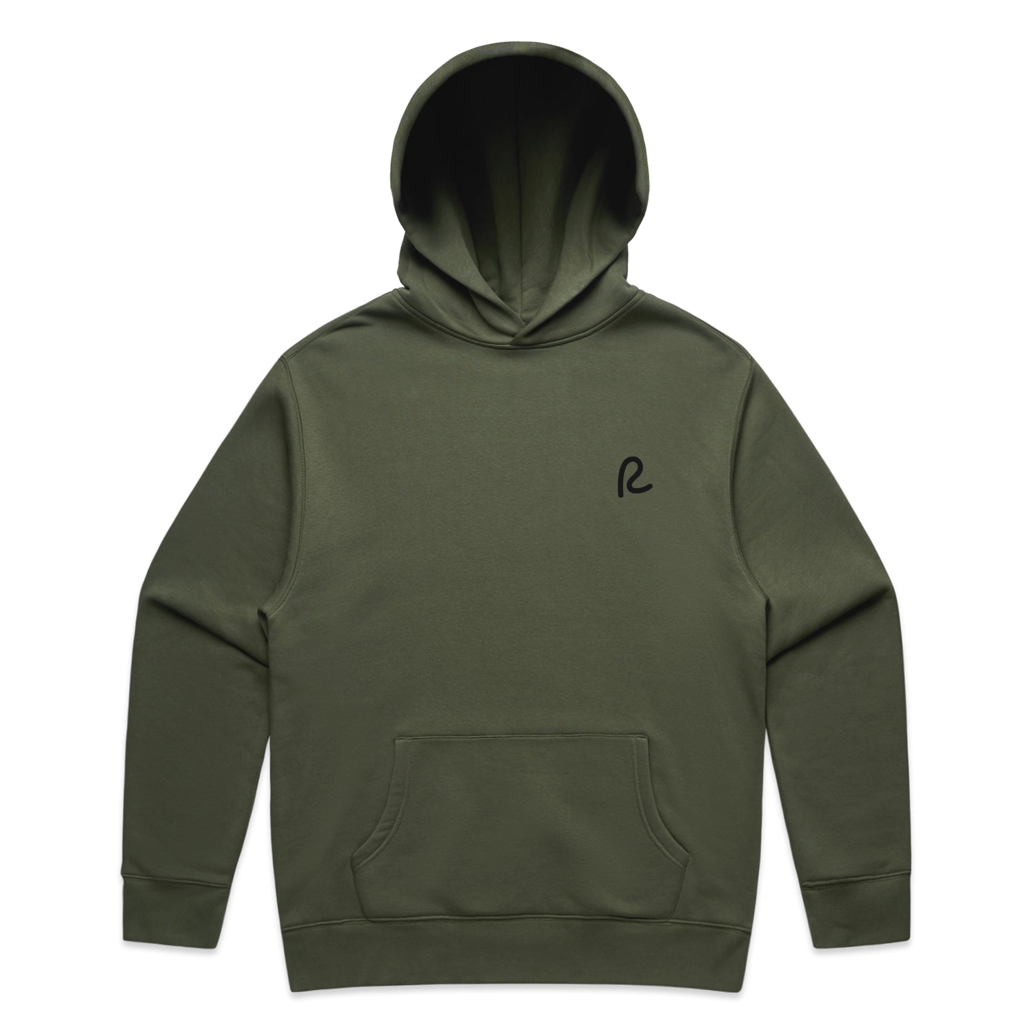 Rewired Relaxed Essential OTH Hoodie - Moss Green - Front