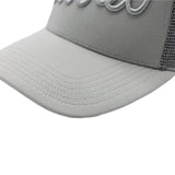 Rewired Script Trucker Cap - Grey Tonal - Stitched Peak