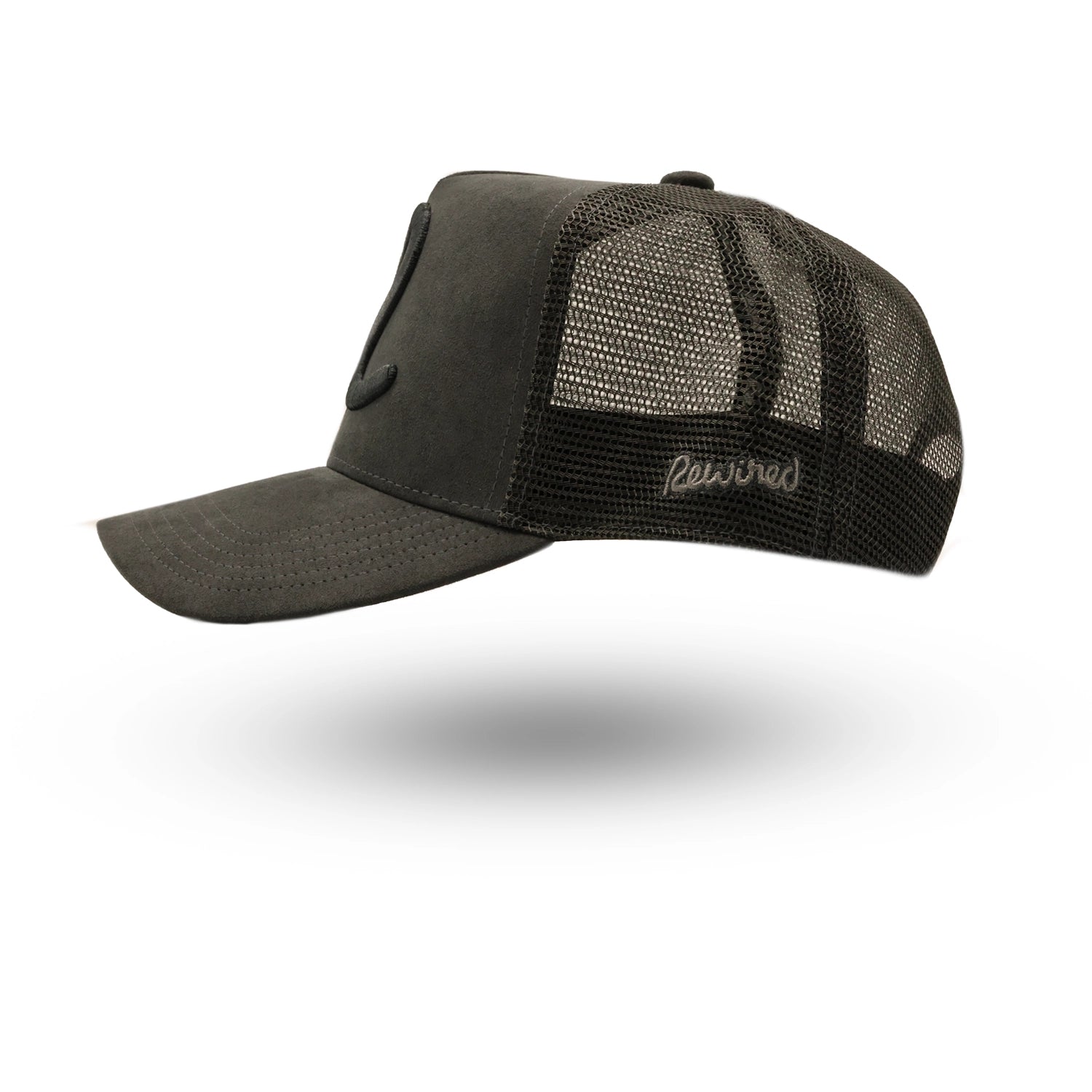 Rewired Suede R Trucker Cap - Dark Slate - Left