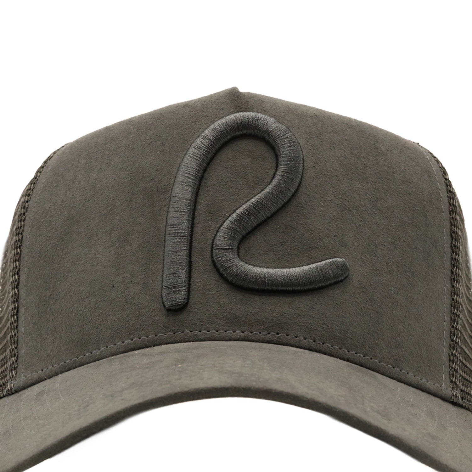 Rewired Suede R Trucker Cap - Dark Slate - Front
