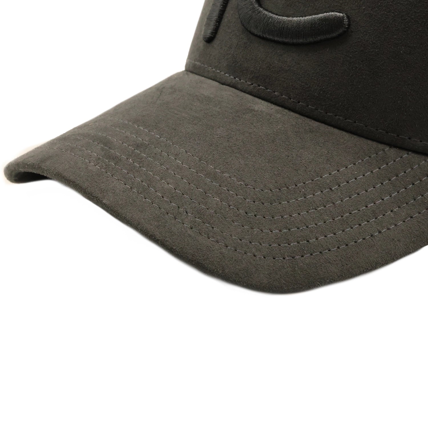 Rewired Suede R Trucker Cap - Dark Slate - Stitched Peak