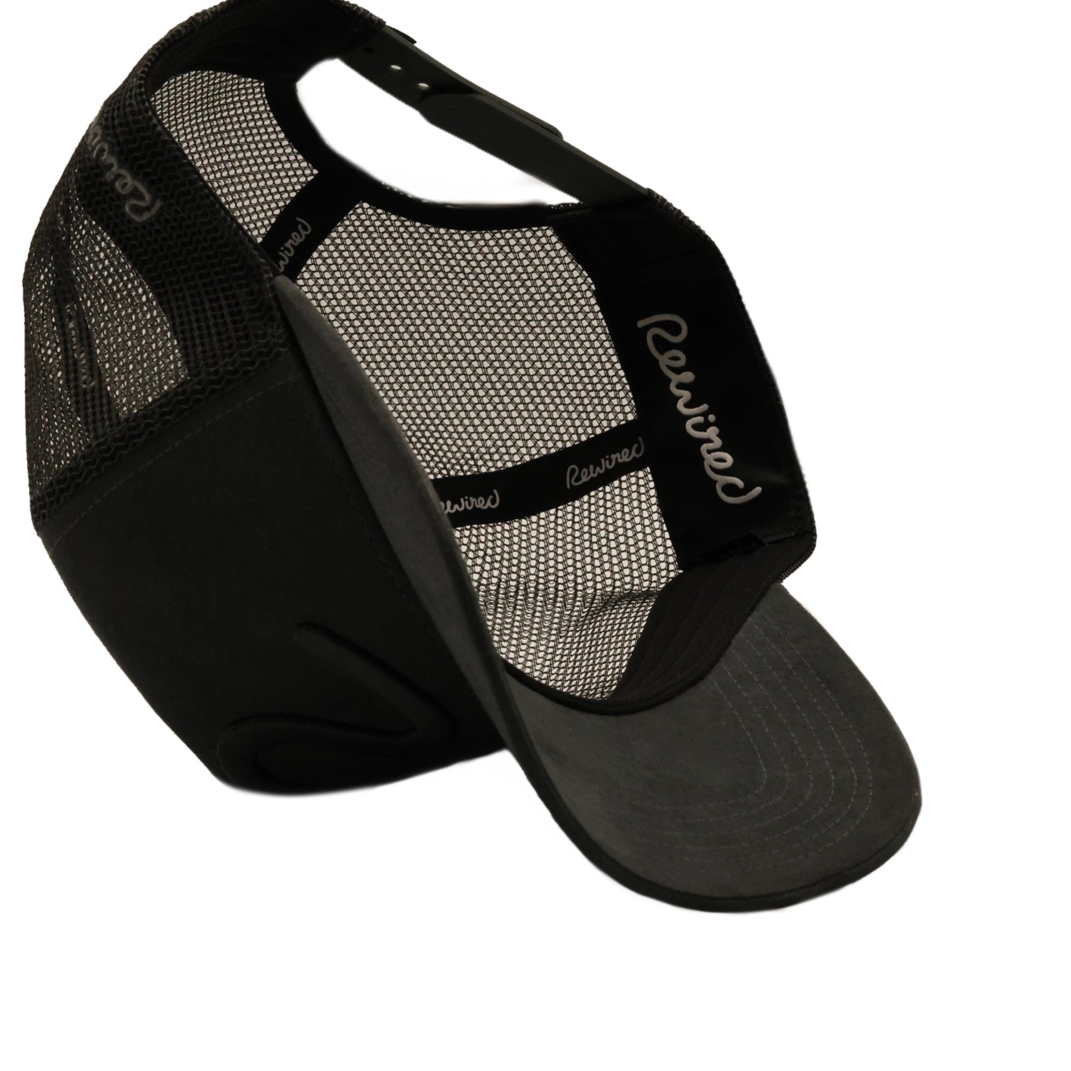 Rewired Suede R Trucker Cap - Dark Slate - Underside