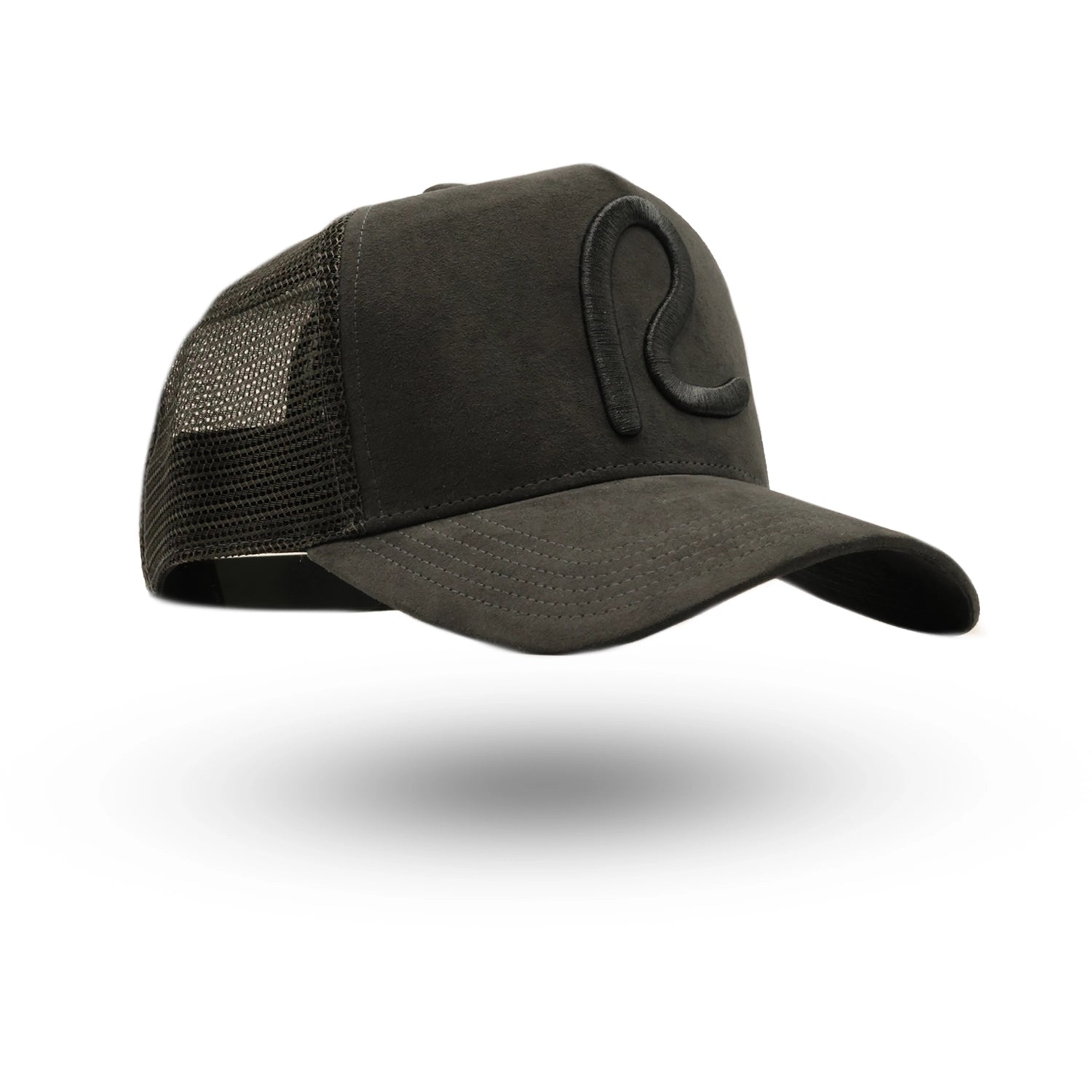 Rewired Suede R Trucker Cap - Dark Slate