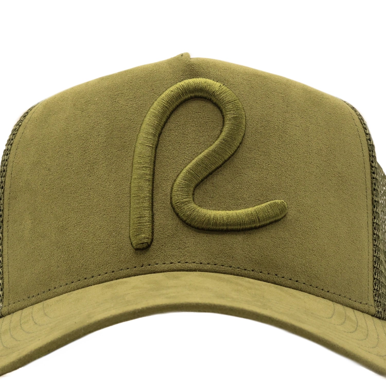 Rewired Suede R Trucker Cap - Forest Green - Front