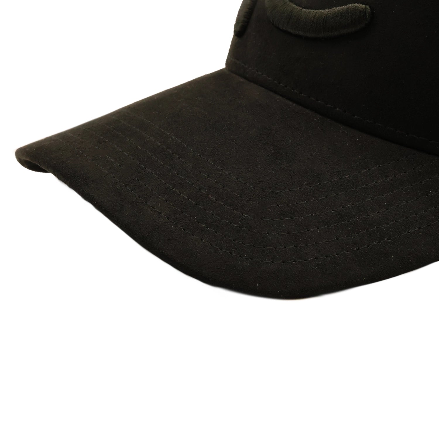 Rewired Suede R Trucker Cap - Midnight Black - Stitched Peak