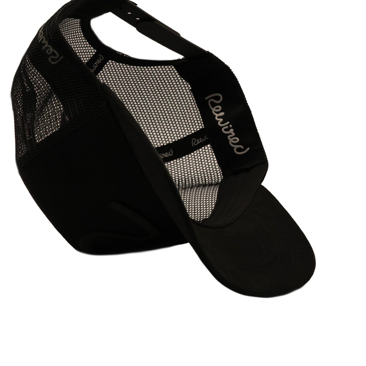 Rewired Suede R Trucker Cap - Midnight Black - Underside