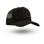 Rewired Suede R Trucker Cap - Midnight Black