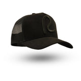 Rewired Suede R Trucker Cap - Midnight Black