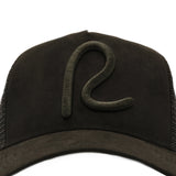 Rewired Suede R Trucker Cap - Midnight Black - Front