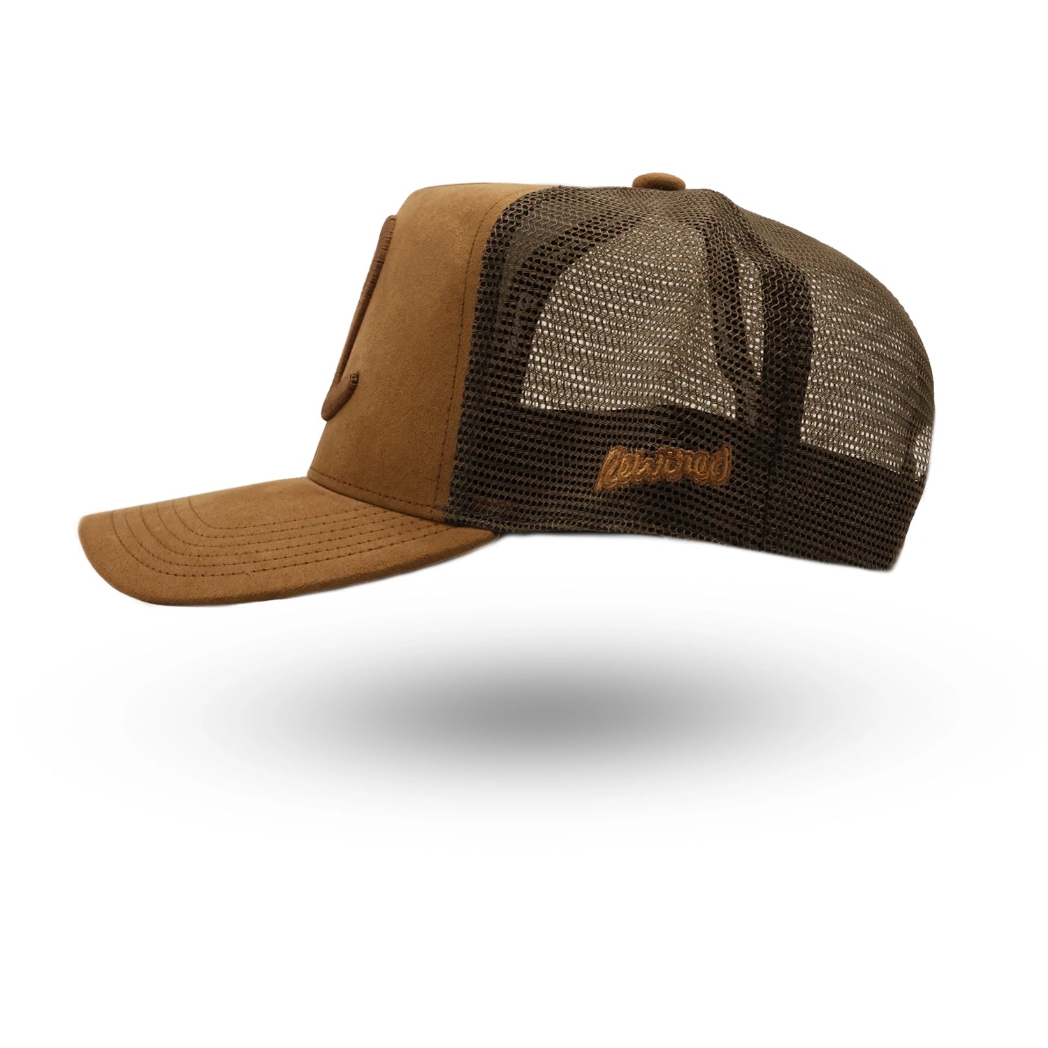 Rewired Suede R Trucker Cap - Rich Chestnut - Left