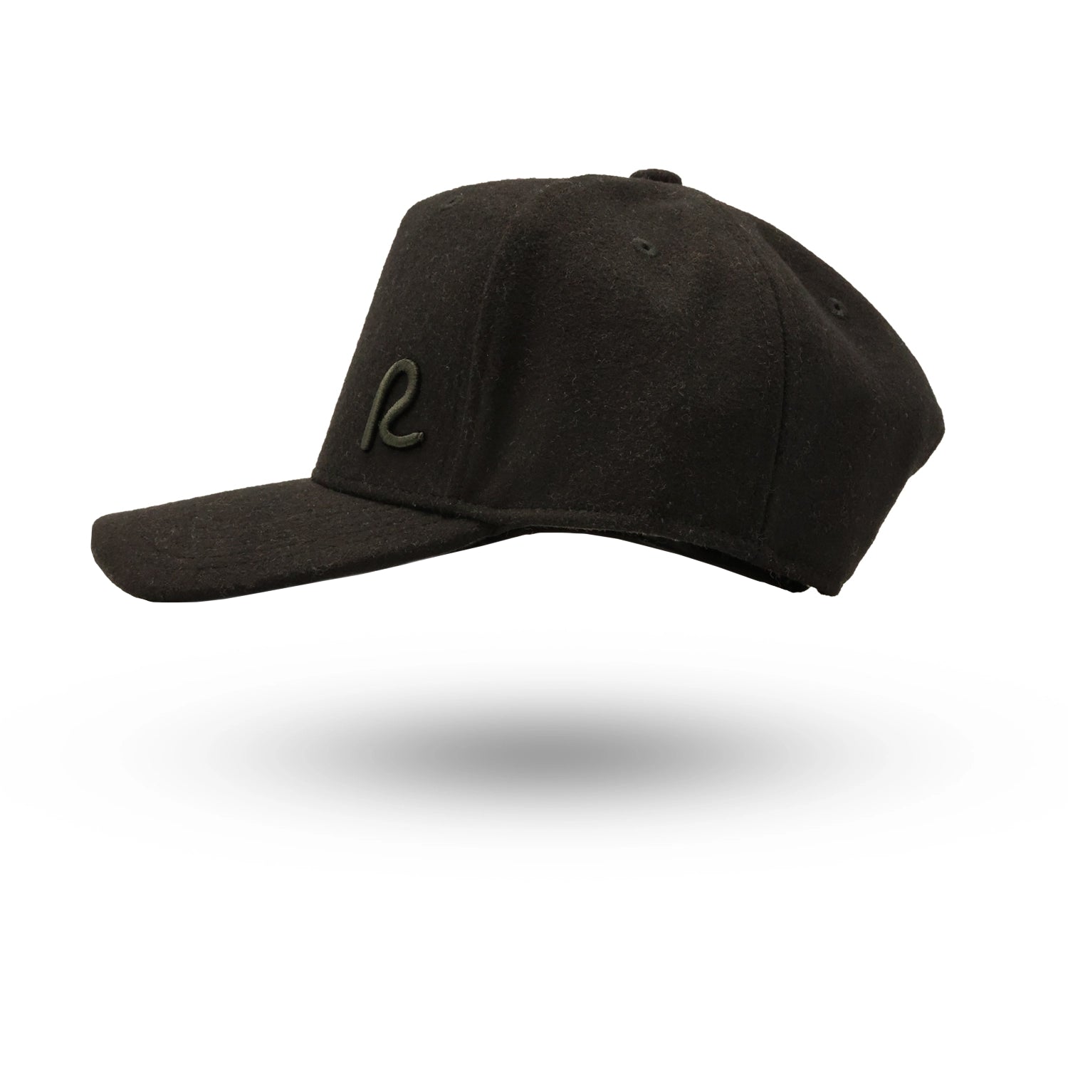 Rewired Wool Essential R Trucker Cap - Black Tonal - Left