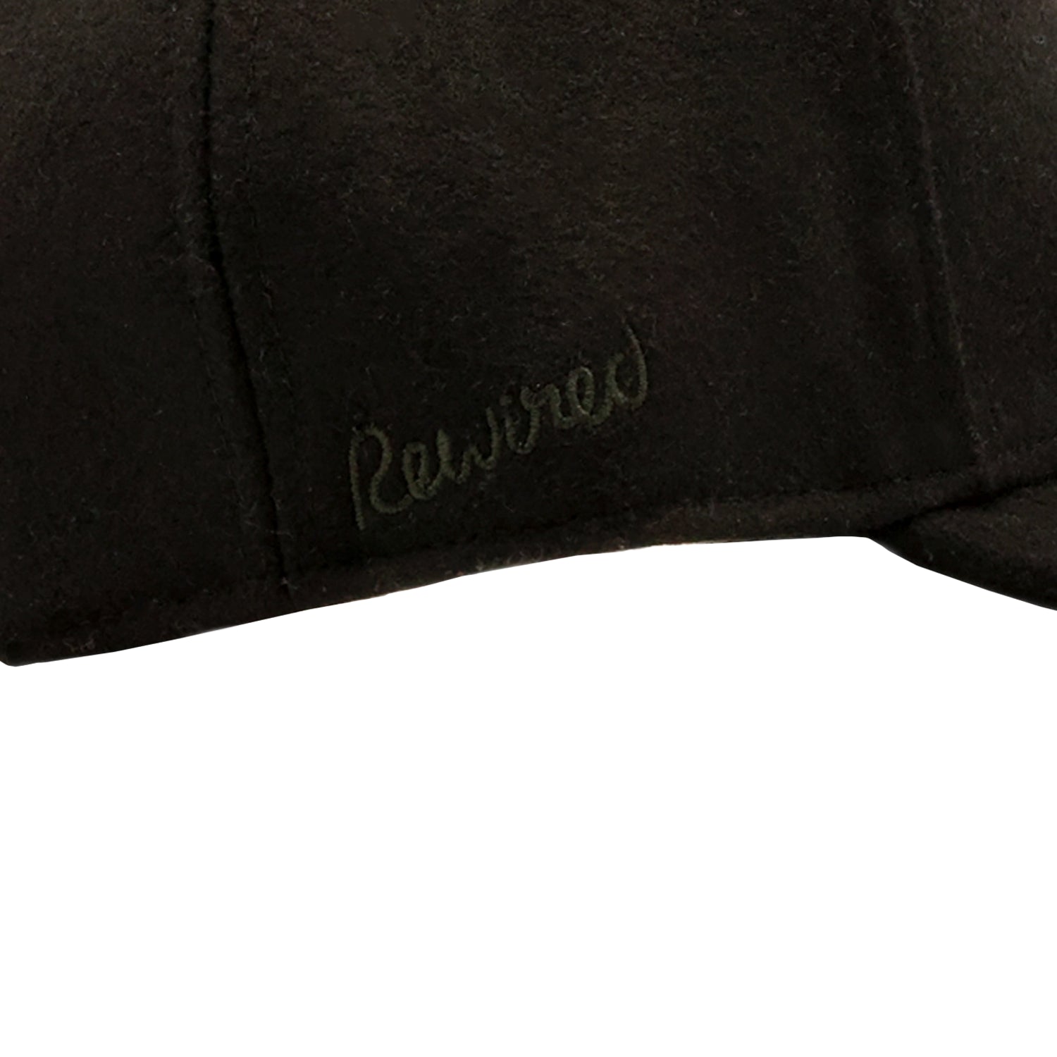 Rewired Wool Essential R Trucker Cap - Black Tonal - Side Script Logo