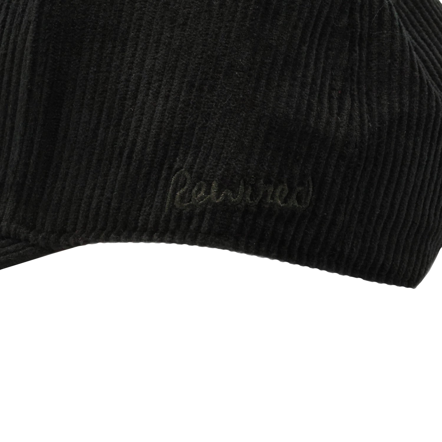 Rewired Cord R Trucker Cap - Black - Side Script Logo