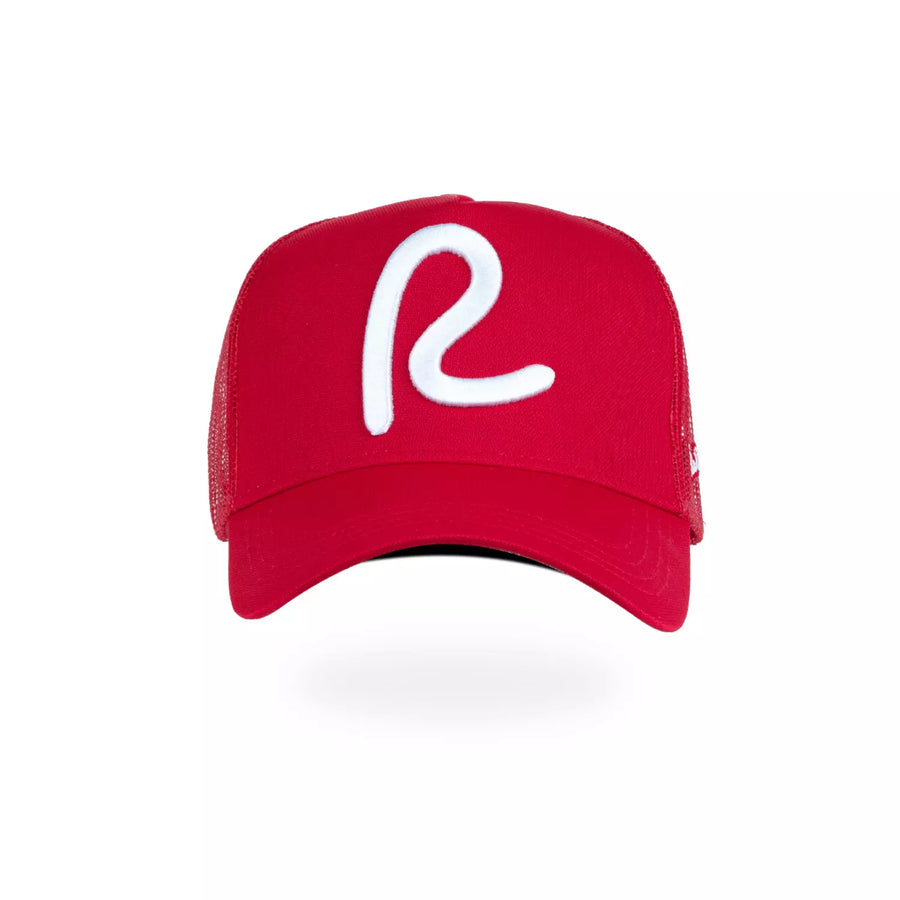 Rewired R Trucker Cap - Red/White - Front View