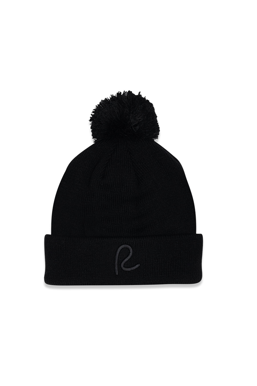 Rewired Bobble Hat - Black Tonal - Front View