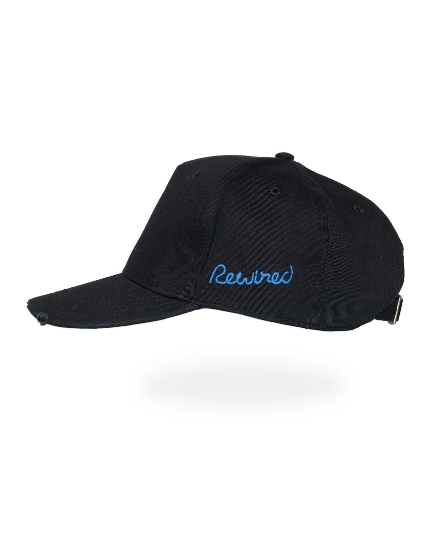 Distressed R Baseball Cap- Navy/ Blue